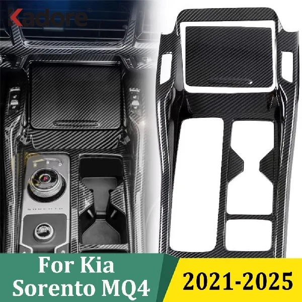 

For Kia Sorento MQ4 2021 2022 2023 2024 2025 Carbon Fiber Console Gear Shift Box Panel Trim Frame Covers Car Sticker Accessories