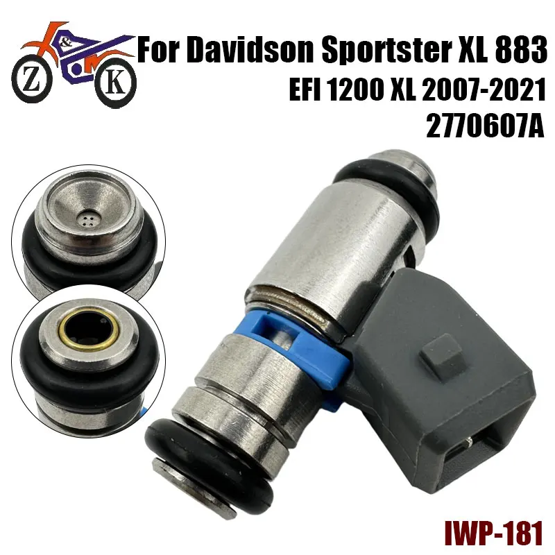 IWP-181 Motorcycle Fuel Injector For Harley Sportster XL883 XL1200 2007-2021  4-Holes EFI Injector Nozzle Replacement 27706-07A