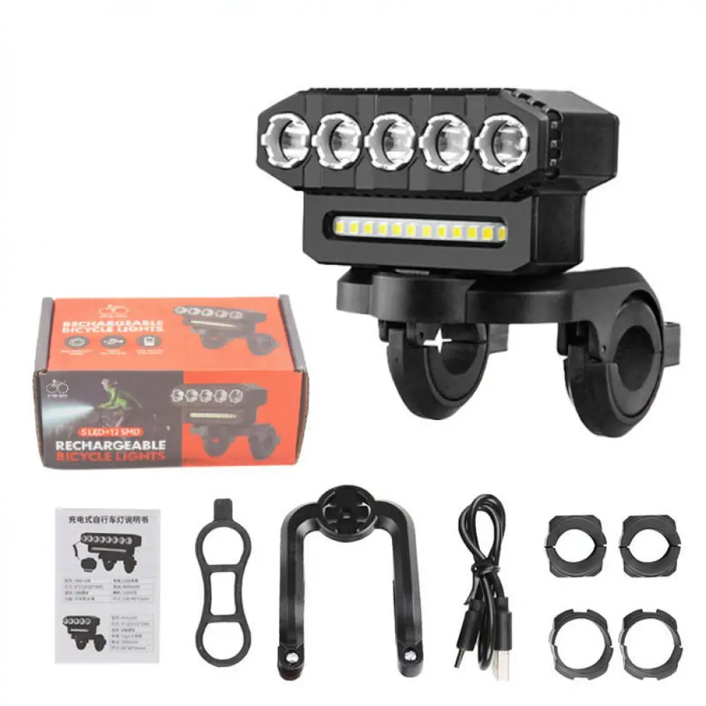 Ultra Bright Led Bicycle Front Lamp Rechargeable Waterproof Cycling Safety Torch Headlight For Mountain Road Bike Night Riding