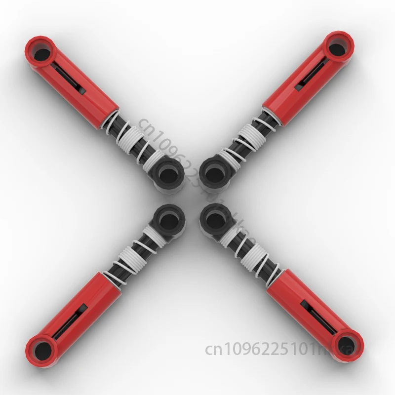 4 Stuks Rode Shock Arm MOC High-Tech 76537 Bouwstenen Onderdelen Absorber Schorsing Lente Bakstenen Diy Voor 76138 73129 Harde Lente