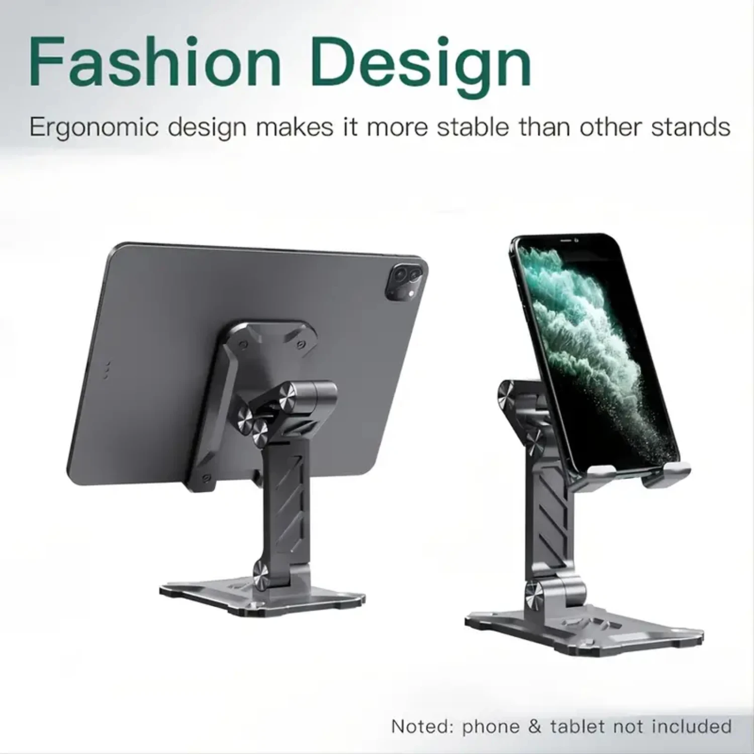 Foldable Tablet Phone Desktop Stand For IPad, Foldable Phone Holder, IPad Stand, Adjustable (Black)