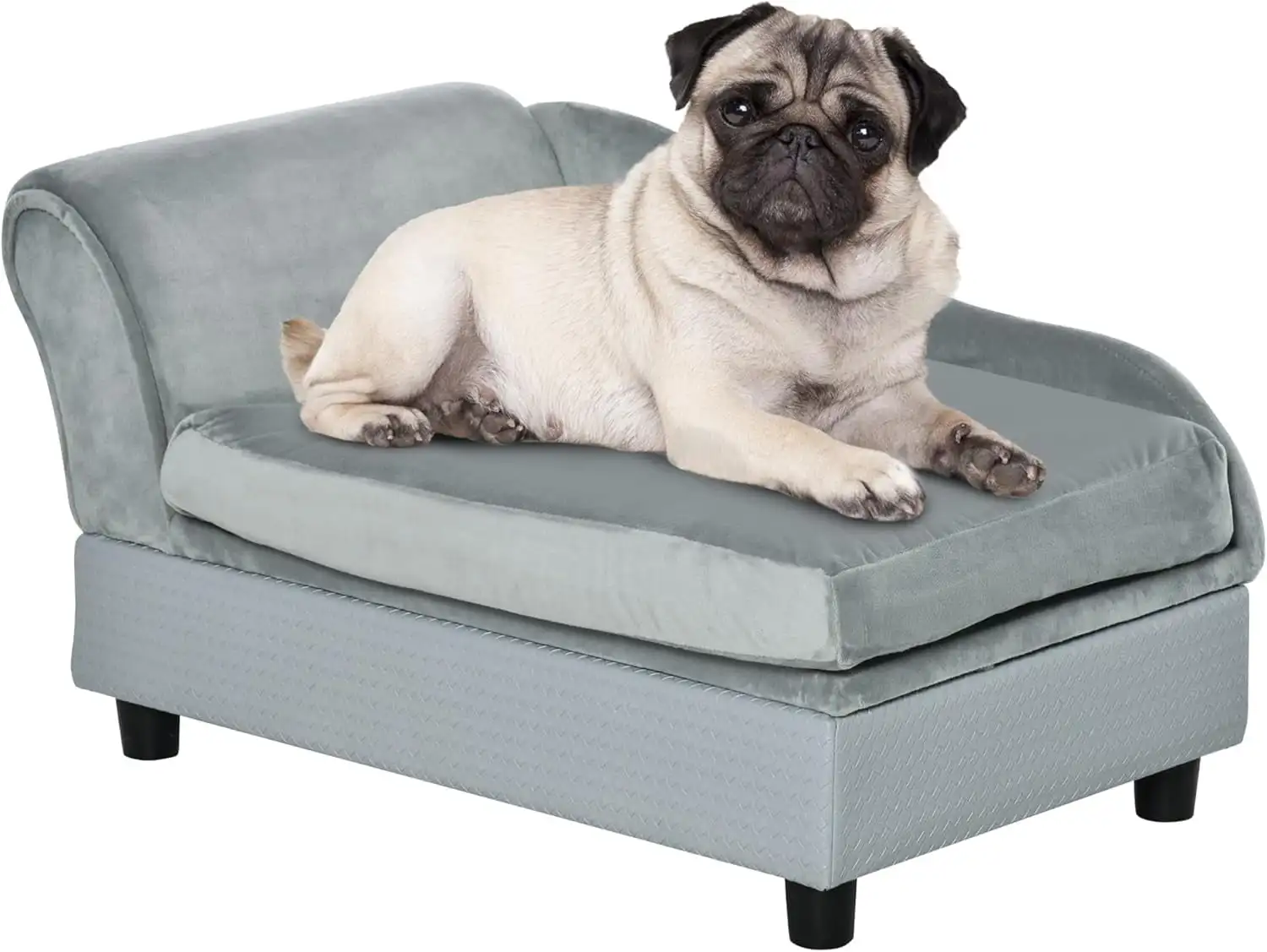 

Dog Couch with Hidden Storage, Small Dog Sofa Bed with 2" Soft Foam, Modern Pet Furniture for Puppies