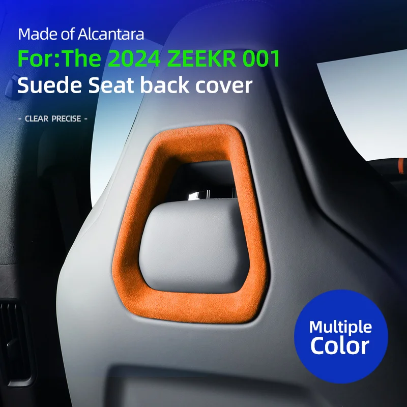 

For ZEEKR 001 2021-2024 Car Styling Auto Seat Back Trim Strip Decor Frames Alcantara suede Cover Backrest Sticker Accessories