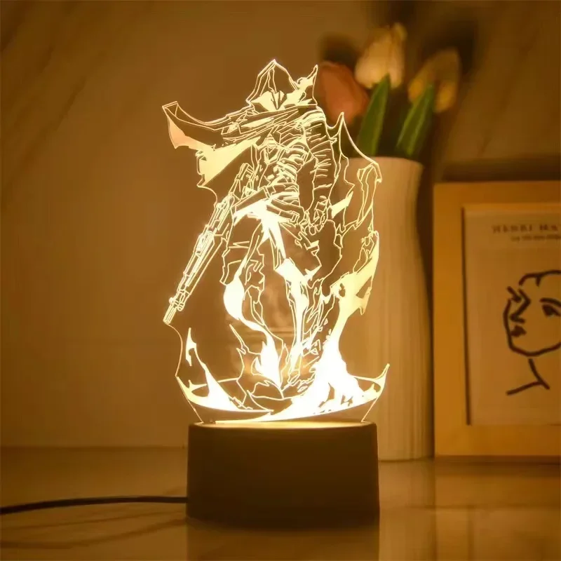 Valorant Game Figure Acrylic  Led Night Light Kids Anime Figures Valorant Bedside Lamp for Children Bedroom Decor Birthday Gift