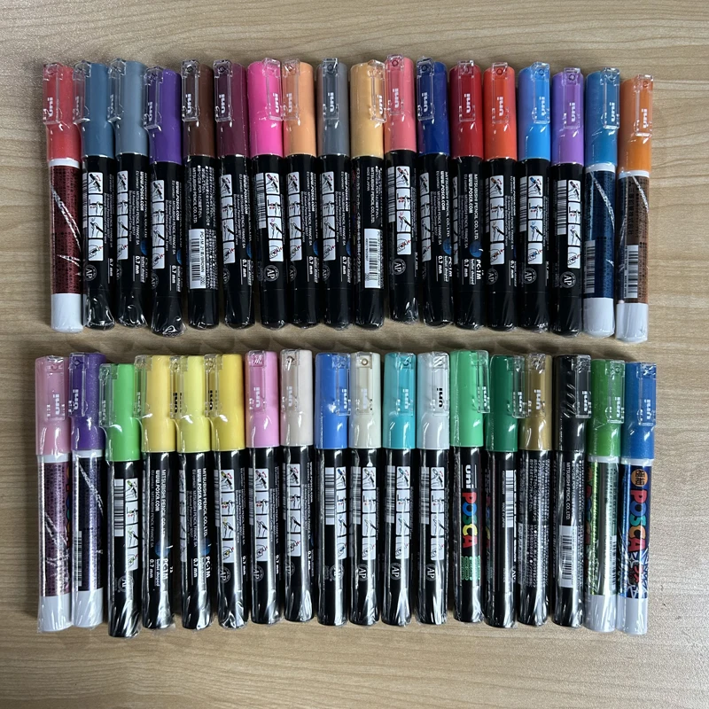 1PCS Uni Posca PC-1M Paint Marker Pen 36 Full Range Colors Available 0.7mm Extra Fine Point Marking Drawing Art Painting Pens