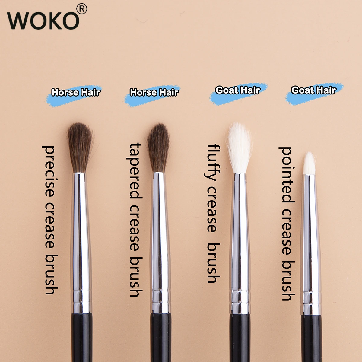 Kleine Falt bürste flauschige Ziegenhaar/Pferdehaar präzise konische Falte Make-up-Tool Mini spitzen Lidschatten mischen Make-up Pinsel