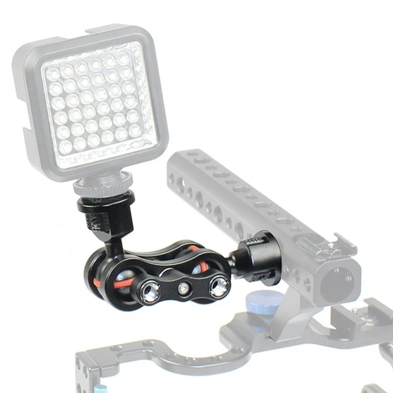 1 قطعة كاميرا Gimbal قوس الذراع مزدوج الكرة الذراع جبل 360 درجة تدوير الذراع الكرة جبل مع 1/4 بوصة المسمار