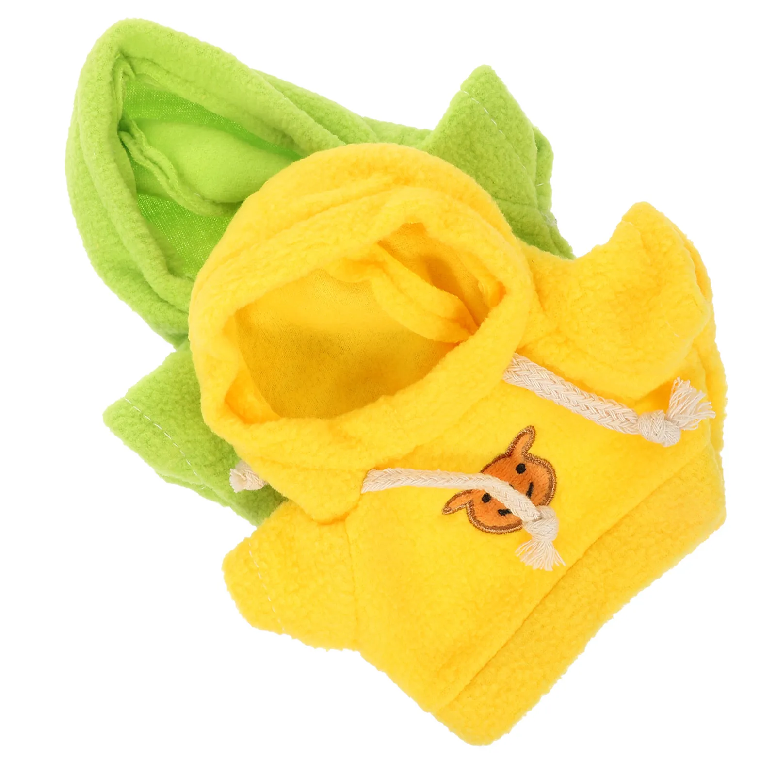 2Pcs Stuffed Bear Hoodie Set Cute Fashionable Soft Stretchy Outfit for Small Stuffed Animals Dress Early Learning Gift