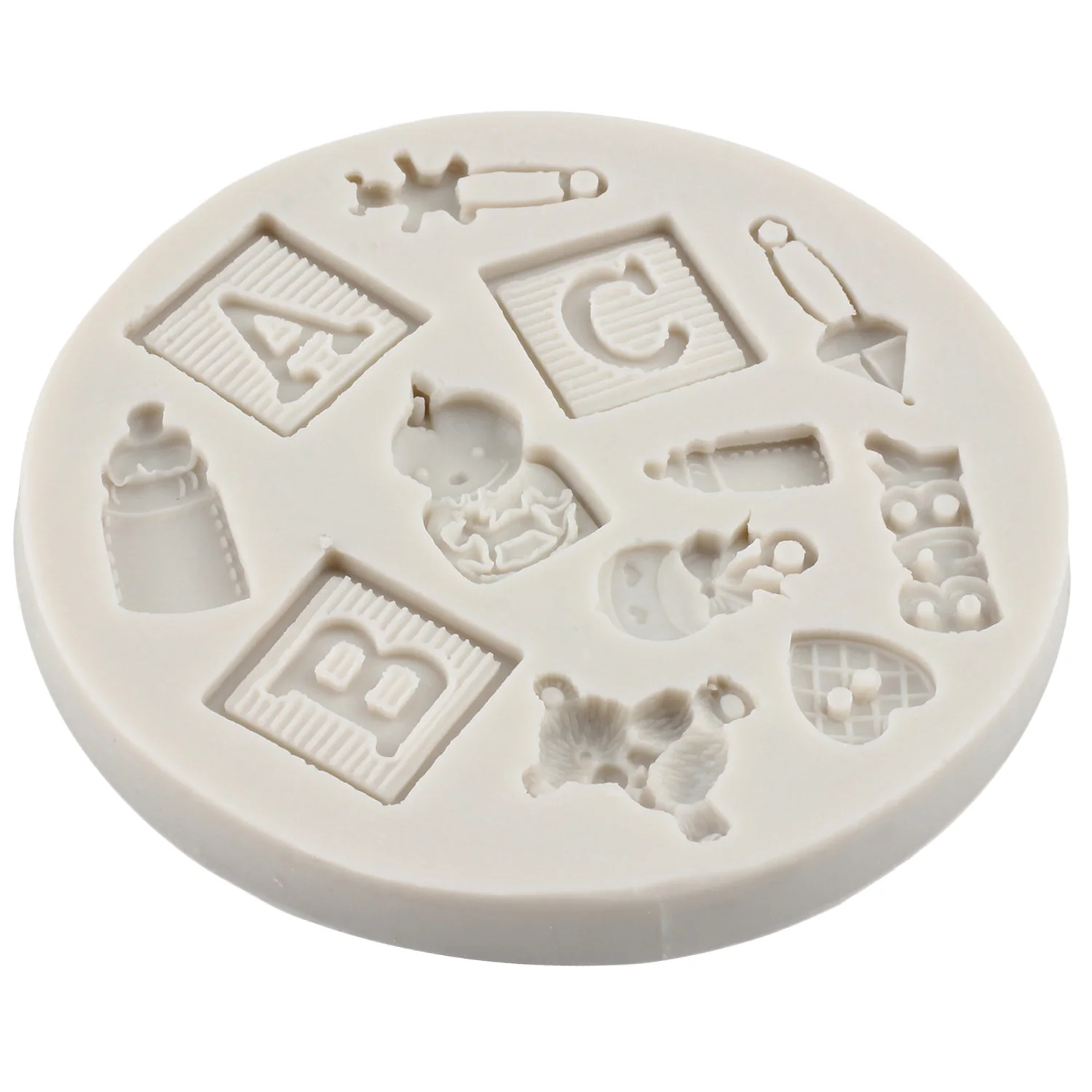 DIY Baby Bottle Letter Silicone Mold Cake Decorating Tools Baby Birthday Cupcake Topper Fondant Mould Candy Polymer Clay Moulds