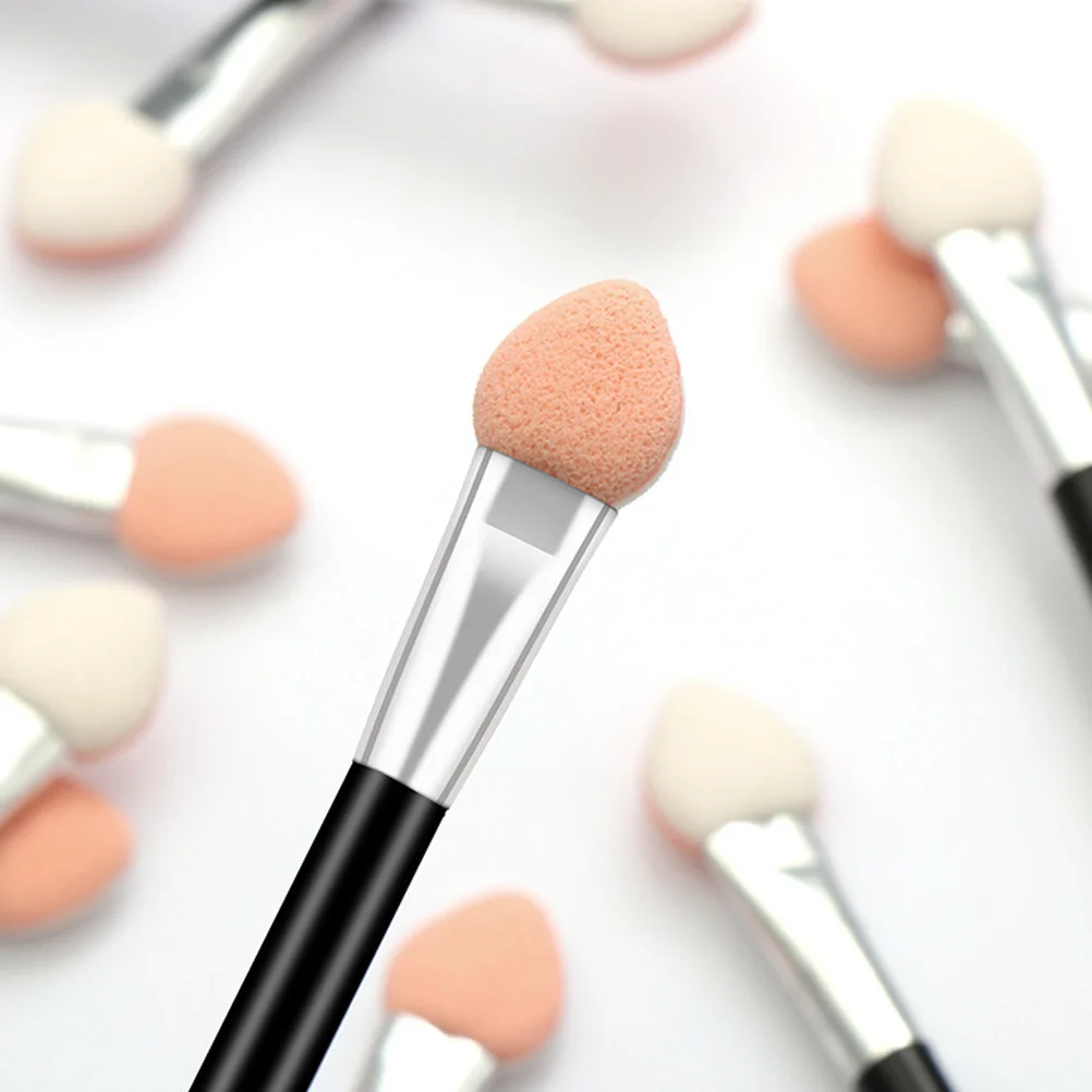 50 個のアイシャドウブラシキットソフトスポンジデュアルヘッドアプリケーターシャドウグリッターリップ眉アプリケーション軽量ポータブル