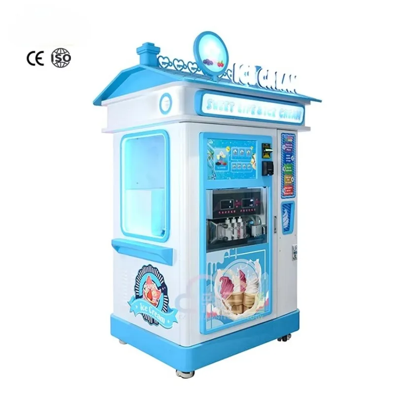 Smart Automatic Soft Ice Cream Machine Self Service Vendor Robot Design Fun Touchscreen Ice Cream Maker view 4