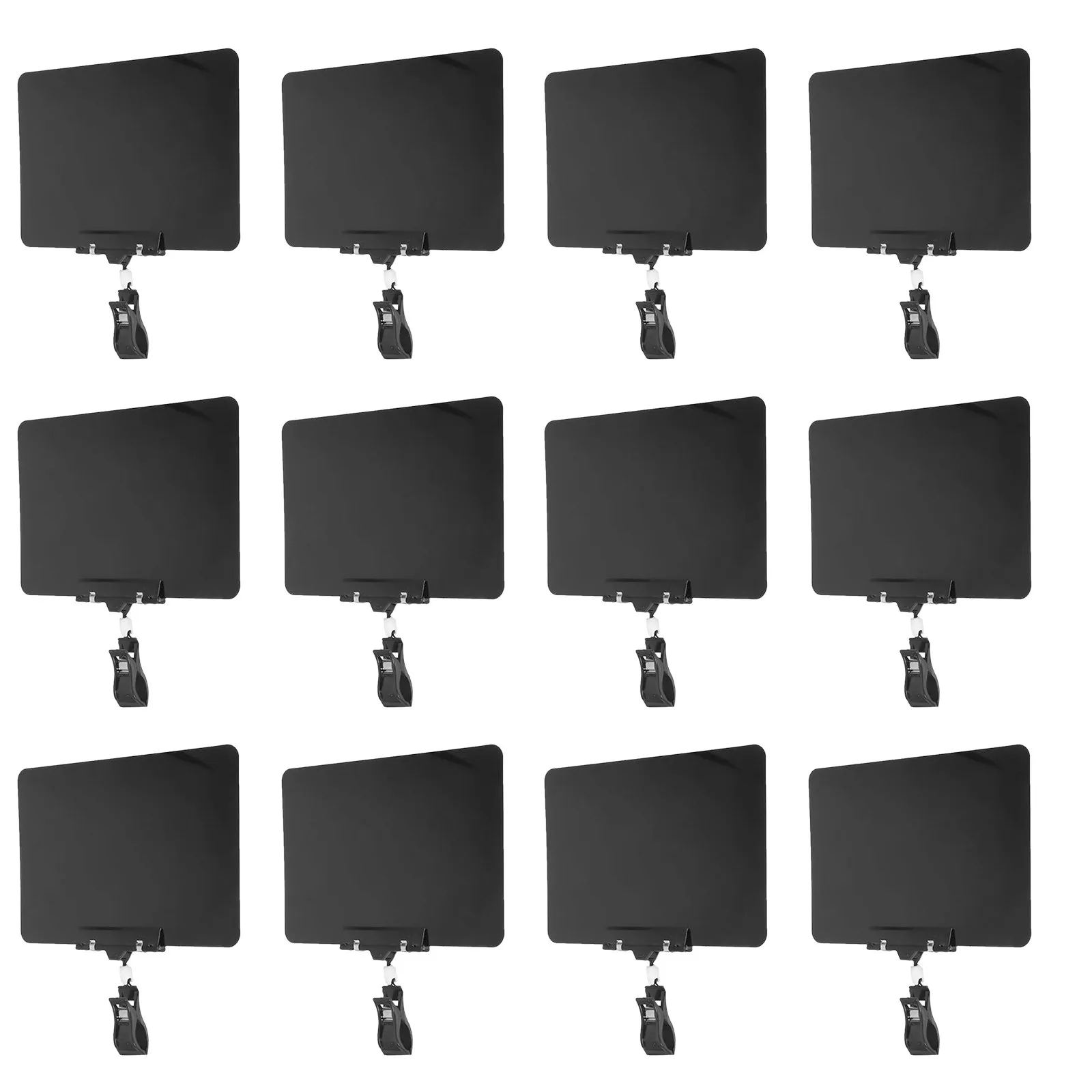 12Pcs Mini Chalkboard Price Boards Plastic Display Sign Clips Retail Price Tags Supermarket Erasable Smudge-Free