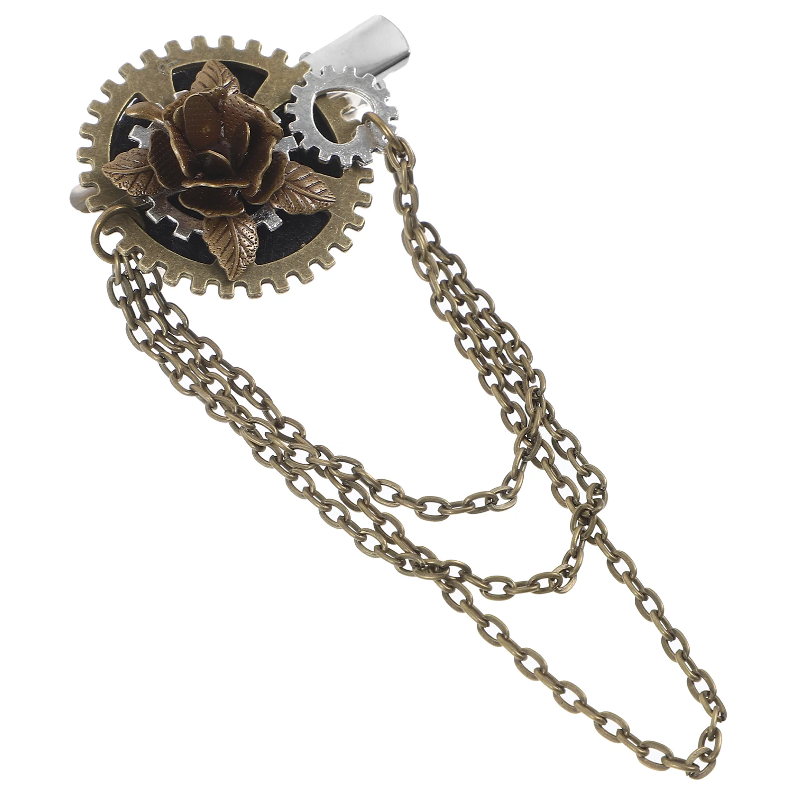 Steam Punk Hairpins Gear Clips Vintage Barrettes Badge Cog Wheel Retro Breastpins Bride