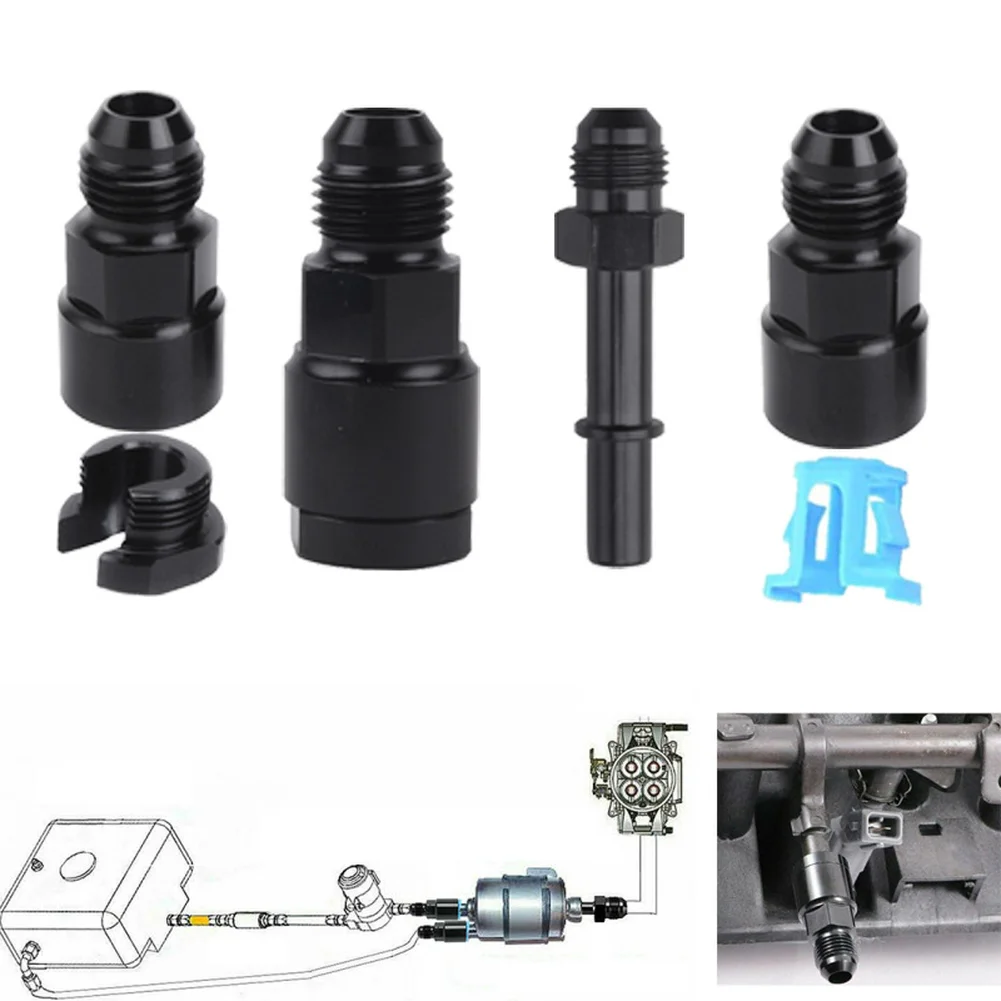 6AN AN6 Male Fuel Adapter with 5/16 Quick Connect Female End for LS Engine Fuel Rail Replacement LS1 LS3 LS6 LS7