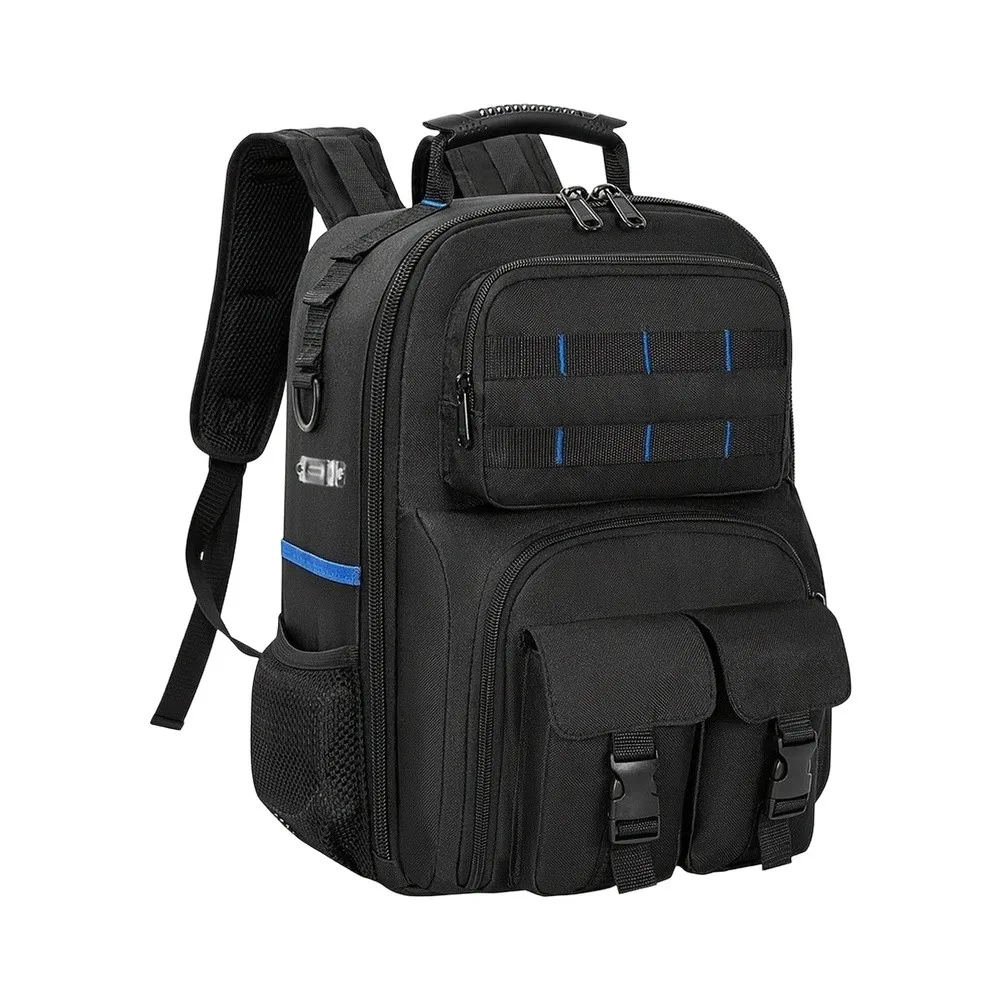 Workshop Tool Bag Multi Pocket Tool Carrier 30*16*40cm Movable Base Tool Bag Extended Wear Comfort Ergonomic Shoulder Straps