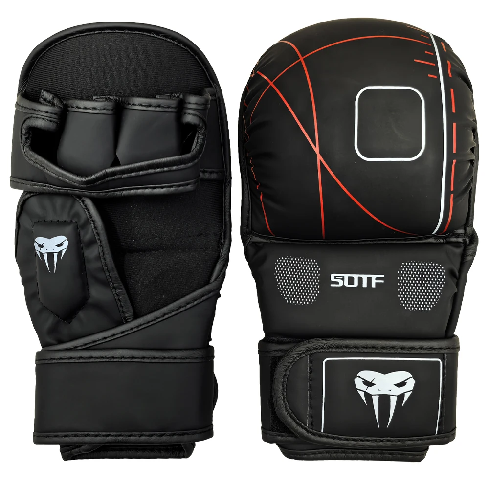 MMA Professional Adult MMA Boxing Training Gloves Half Finger Leather Cushion Sanda Knuckles for Sandbag