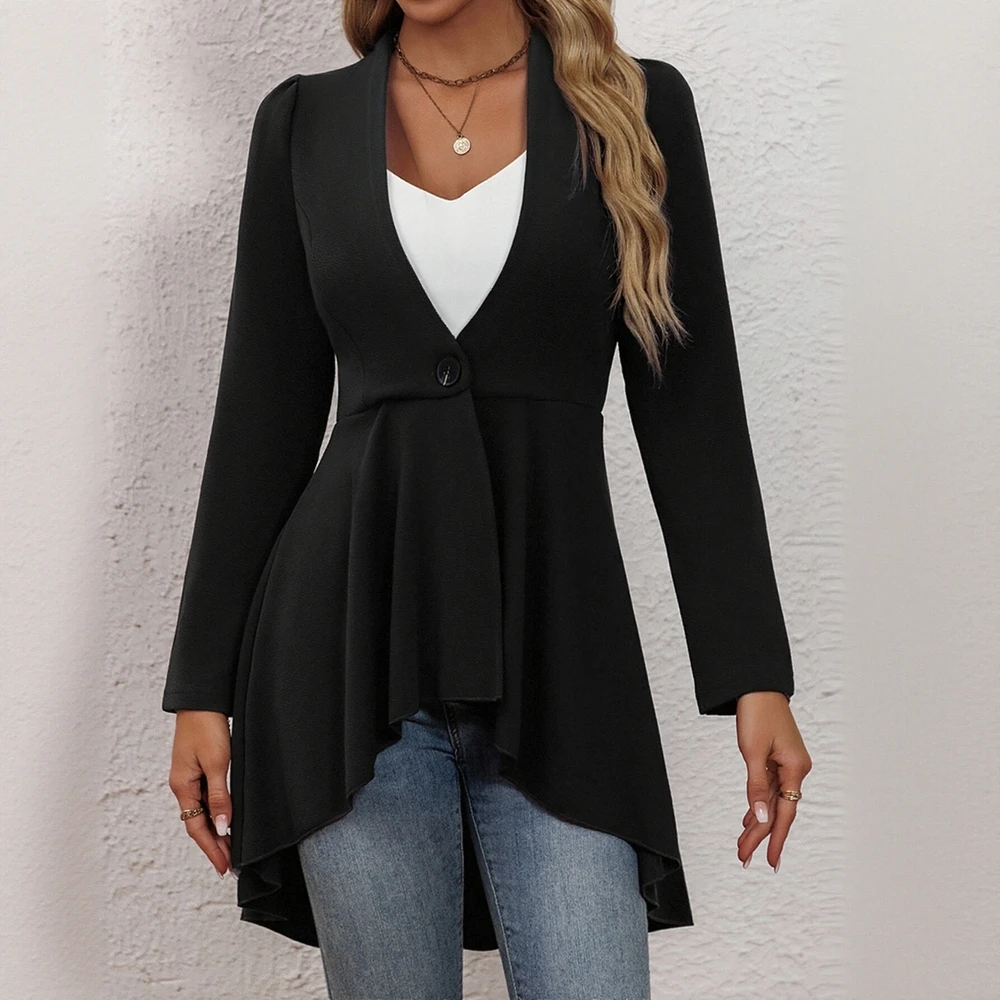 Outono pequena camisa regular ajuste gola alta estilo casual feminino topo sem decoração elegante confortável superior