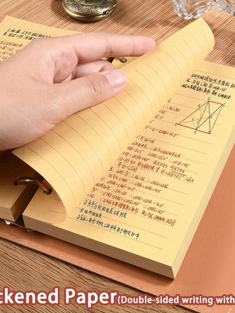 Nowy notes A5/A6 z luźnymi kartkami, okładka z PU skóry, dziennik, segregator z odpinaną okładką, notatnik do szkoły i biura. — zdjęcie produktu 7