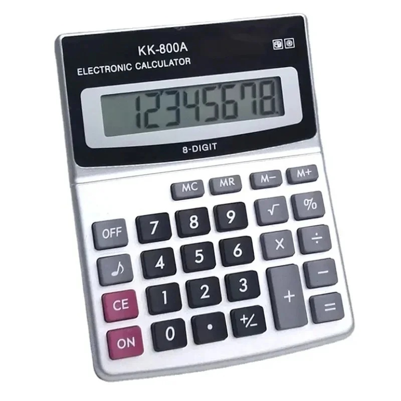 KK-800A آلة حاسبة إلكترونية متعددة الوظائف بخط كبير جدًا وعرض واسع ومستلزمات مكتبية للأعمال الأساسية