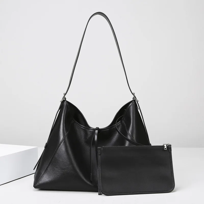 Bolso de mano versátil con múltiples compartimentos, elegante bolso de hombro de gran capacidad para ir de compras Sac A Main Femme Noir