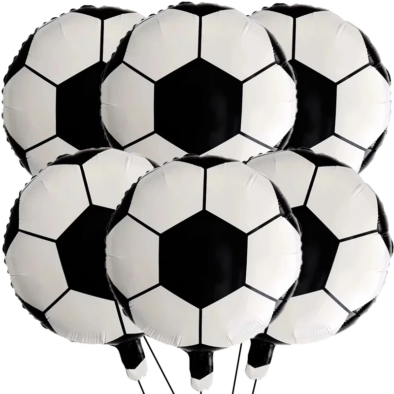 6Pcs 18 Inch  Soccer Ball Balloons Football Sport Boy Birthday Party Supplies For Kids Baby Shower Birthday Party Decorations