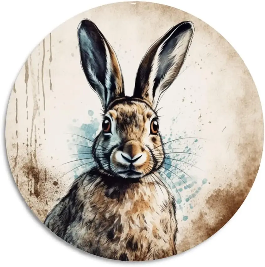 m1, круглая вывеска в стиле ретро, жестяная металлическая вывеска с кроликом, новинка, гаражный бар, кухонное правило, юмористический настенный декор, винтажный домашний друг семьи, рождения