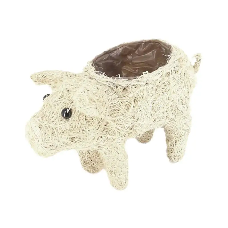 

Animal Flower Pot Creative Handmade Rattan Animal Planter Handmade Cute Animal Planter Pot Garden Decorations Small Cactus