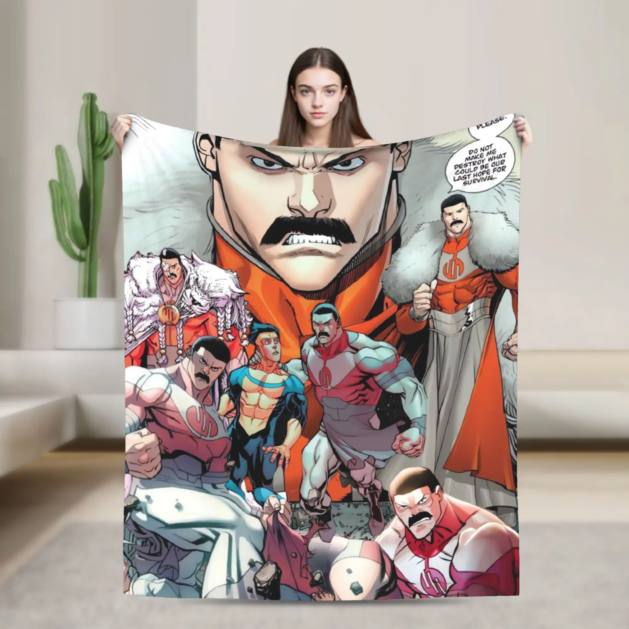 Invincible Thragg  Flannel Blankets  Soft Throw Blanket for Couch Bed Camping Funny Bedspread Sofa Bed Cover
