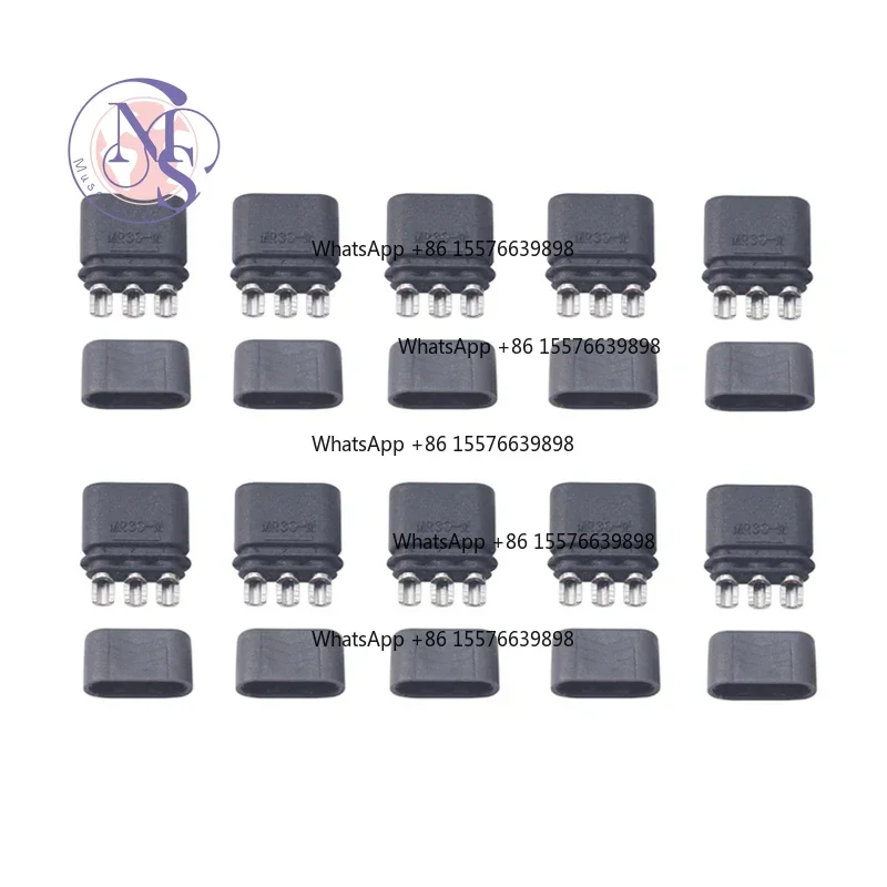 10Pcs MR30 3Pin Nickel-Plated Connector, DC500V 15A With Protective Sheath for RC FPV UAV