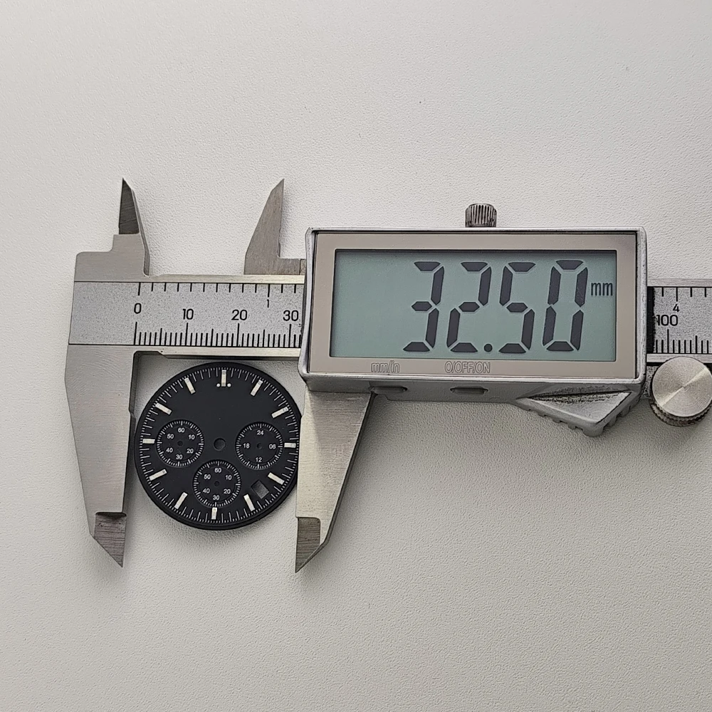 32.5mm VK63 Chronograph Dial Green Luminous Have Pointer Suitable For Vk63 Movement Watch Parts Replace Accessories image 6
