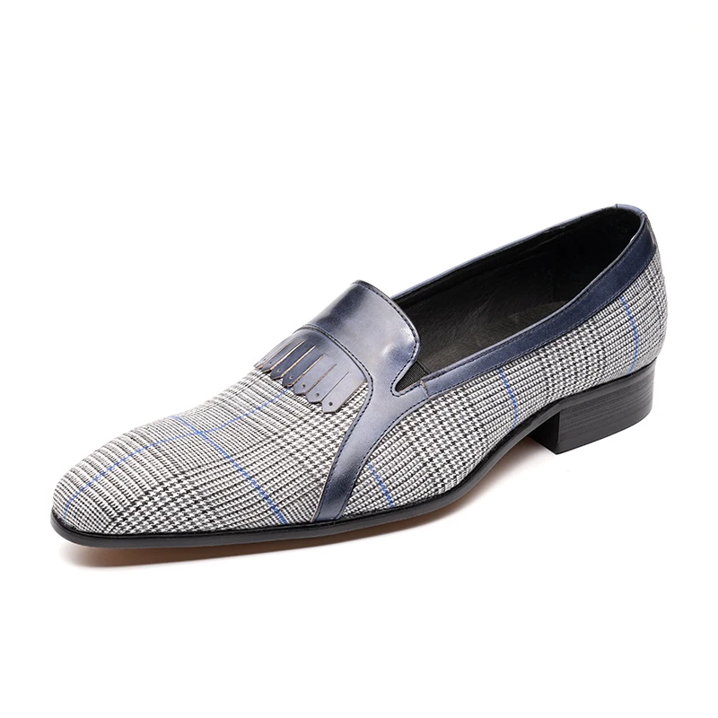 Baumwolle Stoff Loafer Männer Schuhe einzigartiges Design für männliche Mode lässig Hochzeits feier tägliche Schuhe hochwertige reine handgemachte