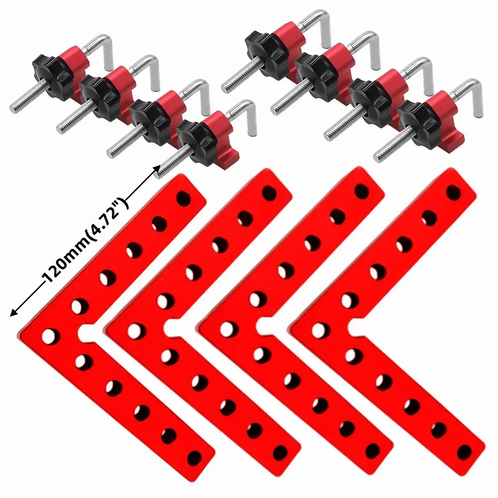 Allsome 90 Degree Right Angle Clamps Positioning Squares MM/Inch Scale Aluminum Alloy Woodworking Carpenter Corner Clamping