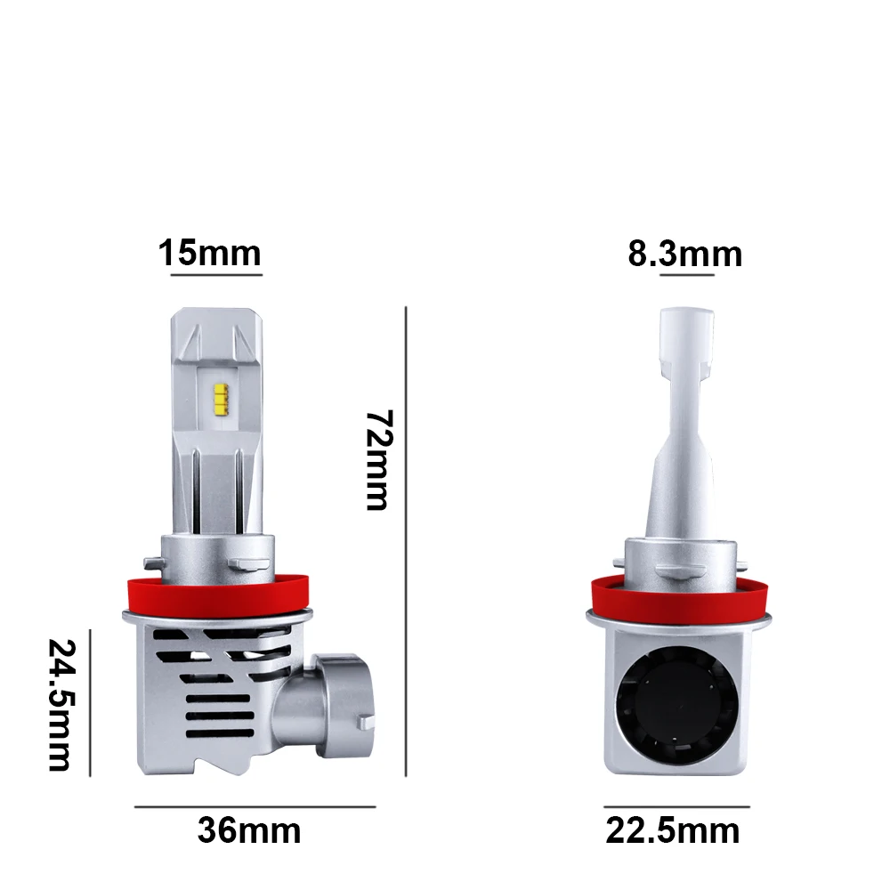 2Pcs M3 Led H11 H8 H9 Car Headlight H1 H4 H7 H101 9004 9005 9006 9012 Led Bulbs 100W 20000Lm 12V Build In Fan Auto Car Headlamp