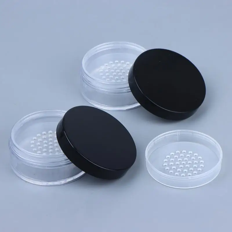 1Pcs Mini Portable Plastic Box 15g Refillable Powder Empty Box Handheld Empty Pot With Sieve Travel Makeup Jar Sifter Container