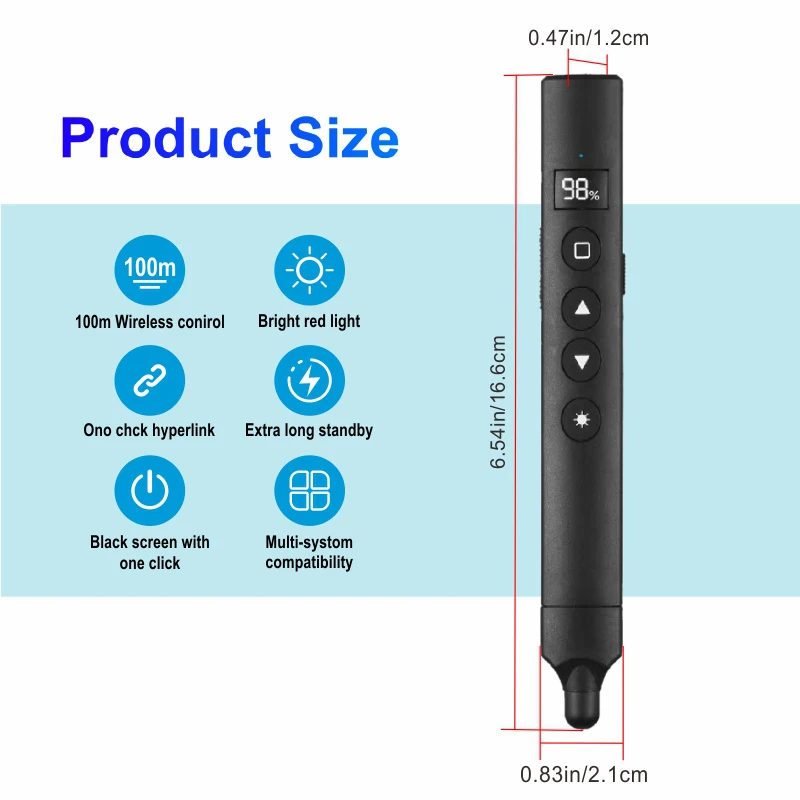 2.4Ghz مقدم لاسلكي تحكم عن بعد PPT صفحة تيرنر مؤشر USB الأشعة تحت الحمراء مقدم القلم لشريحة Powerpoint العارض #3
