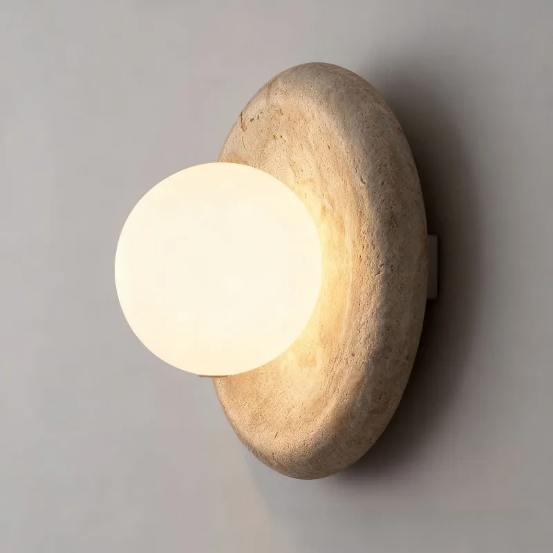 Wabi Sabi Estilo Natural Caverna Pedra Lâmpada de Parede LED Designer Francês Hotel Villa Corredor Fundo Parede Quarto Cabeceira Luz de Parede