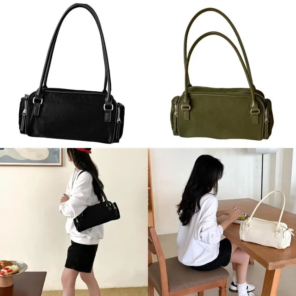

X90D Women Armpit Bag Simple Handbag Nylon Shoulder Bag Korean Styles Underarm Bag Shopping Dating Bag for Everyday