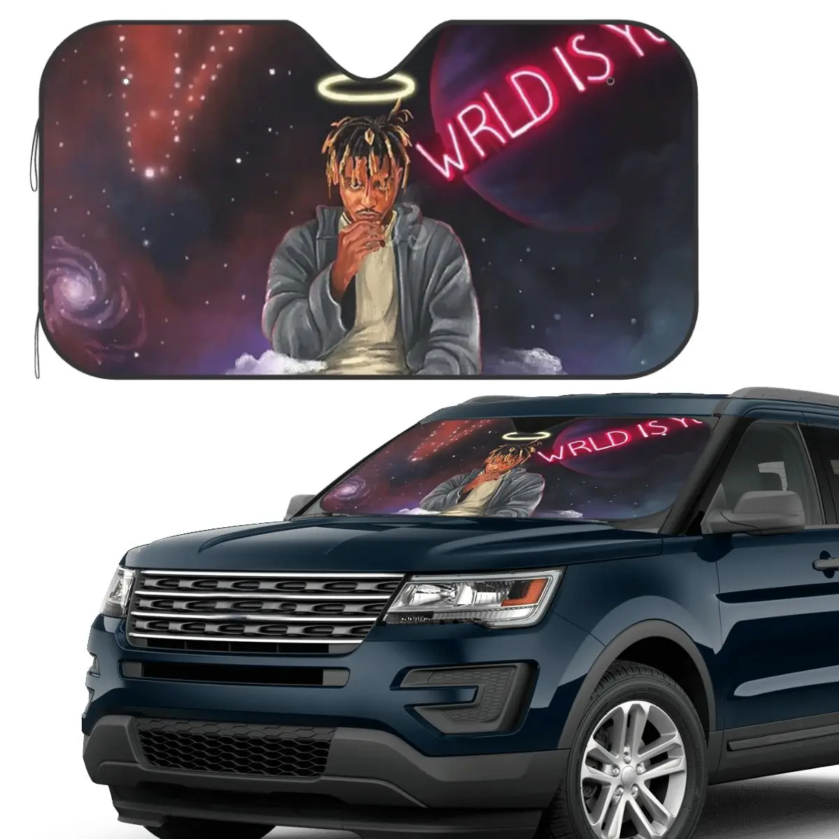 

Juice Wrld Streetwear Sunshade Windscreen Car Front Windshield Window Sun Visor Accessories Covers