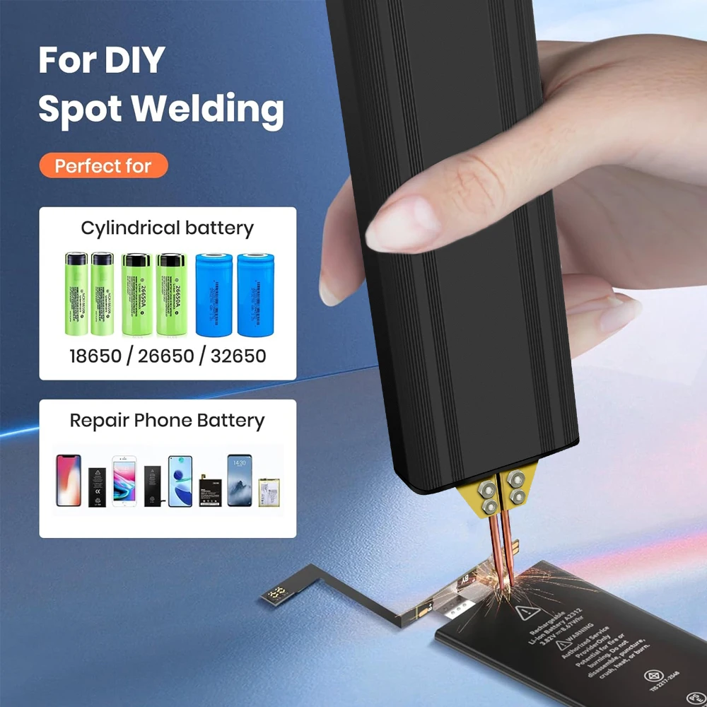 Saldatrice a punti a batteria portatile fai da te Mini saldatrice fai da te 18650 strumento di saldatura a batteria 1200mah saldabile 0.25mm