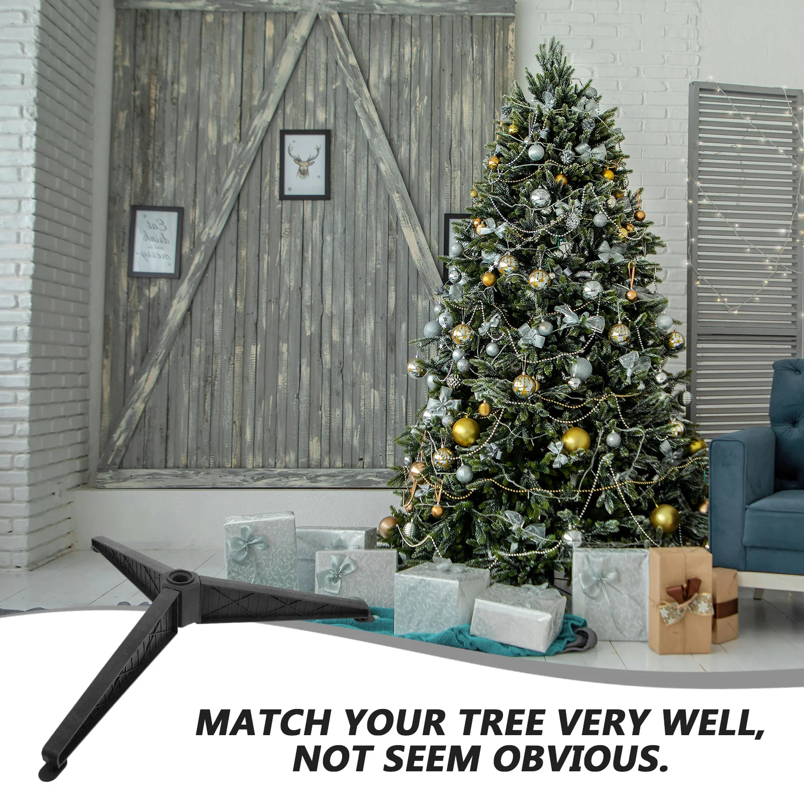 

1pc Christmas Stand Plastic Xmas Tree Bracket Sturdy Home Decor Support Base Artificial Tree Holder Rack Holiday Supplies