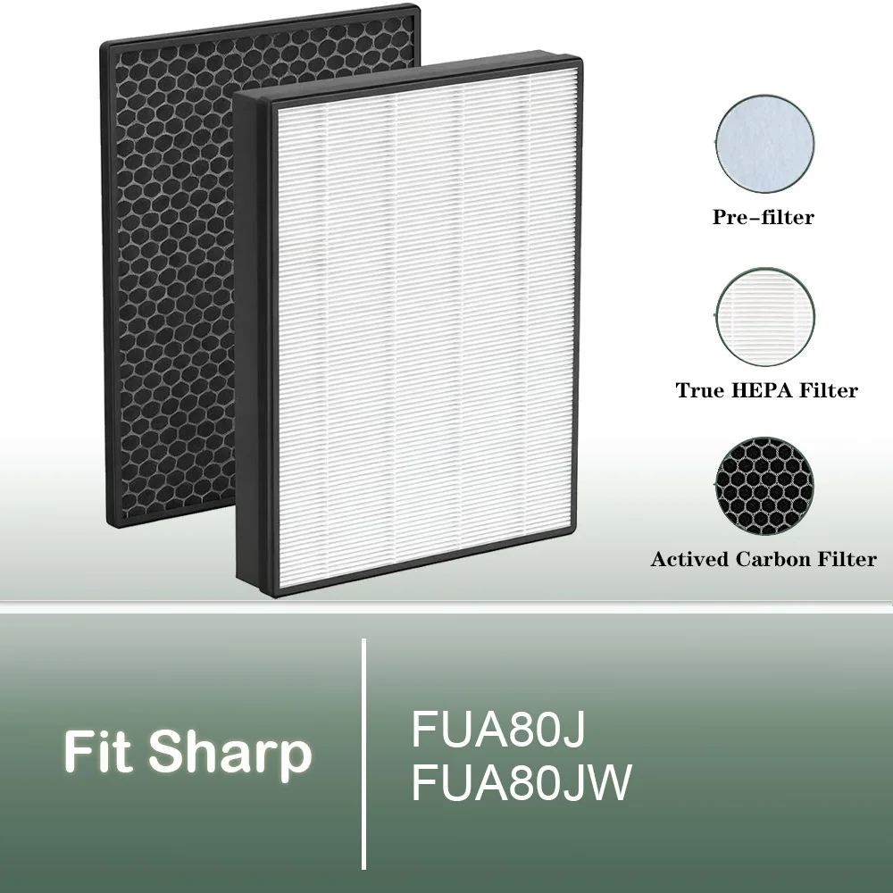 

Сменный фильтр True HEPA и угольный фильтр для очистителя воздуха Sharp модели FUA80JW FU-A80J