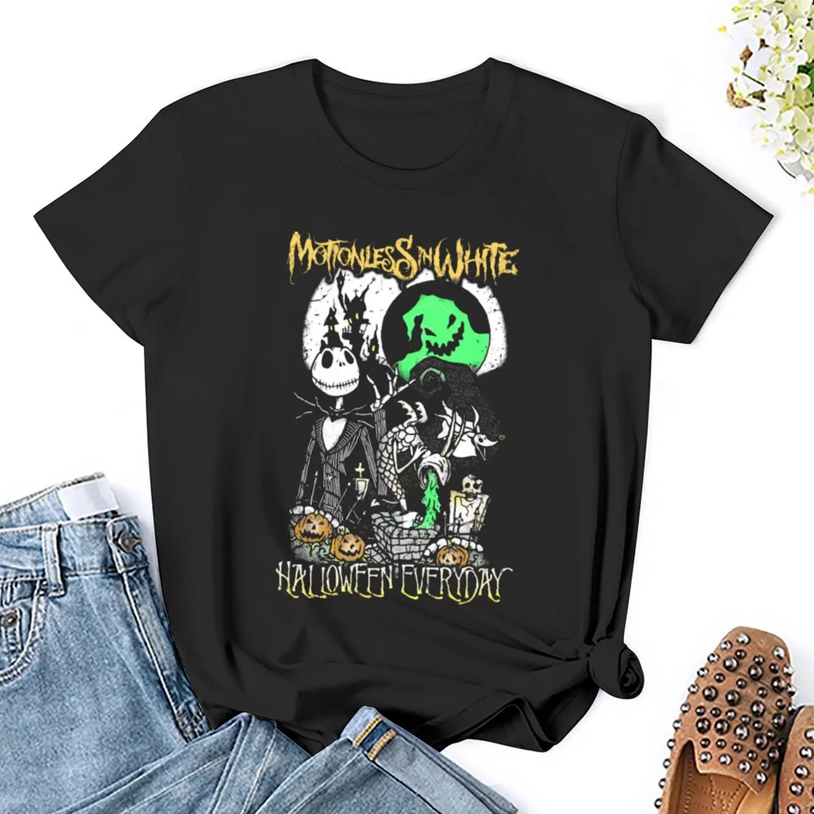 Motionless In White Merch Halloween Everyday Shirt T-Shirt vintage plus sizes black t-shirts for Women