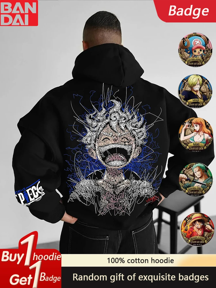 

2025 Latest ONE PIECE Animation Hoodie Pure Cotton Casual Versatile Autumn and Winter Men's and Women's Hoodies