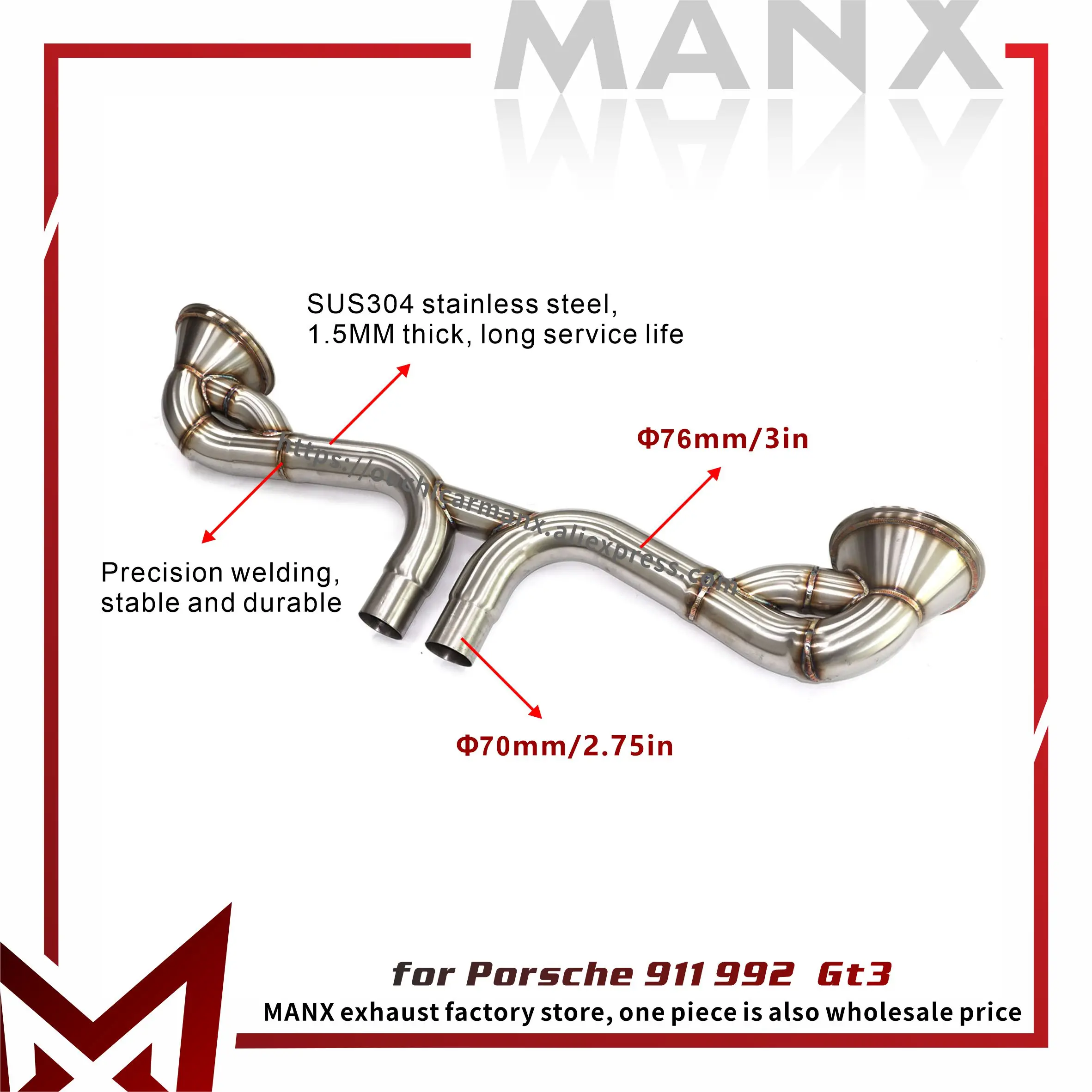 

MANX Exhaust SUS304 for Porsche 911 992 GT3 Catback Support customization Continuous surprises