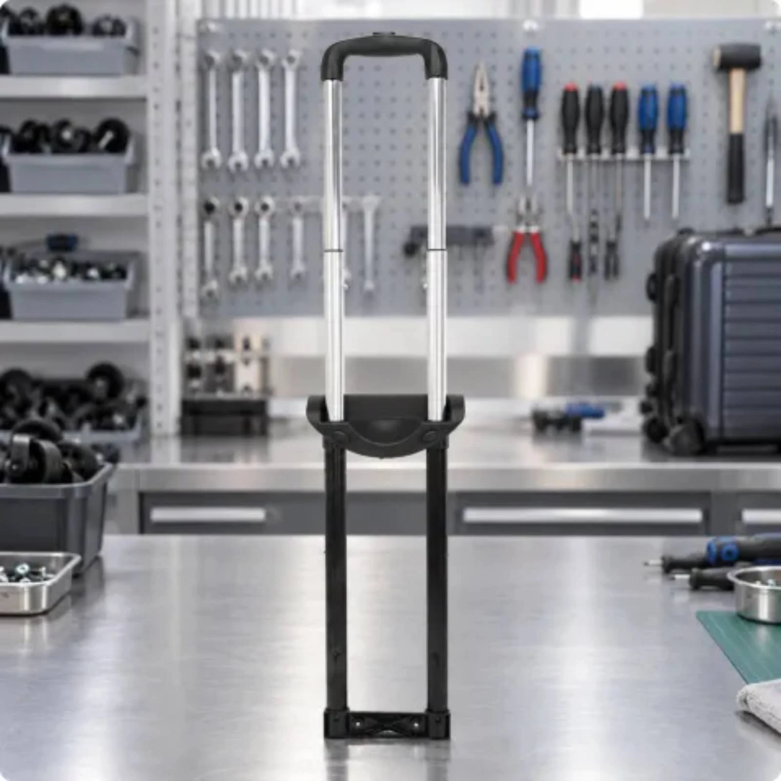 Replacement Luggage Handle with Mounting Base Ergonomic Grip Luggage Telescoping Handle Long-Lasting Easy to Install