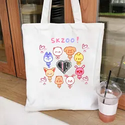 K-pop group SKZ tote bag cute group member print canvas bag Lee Know tote bag Damska modna przenośna torba na ramię na co dzień