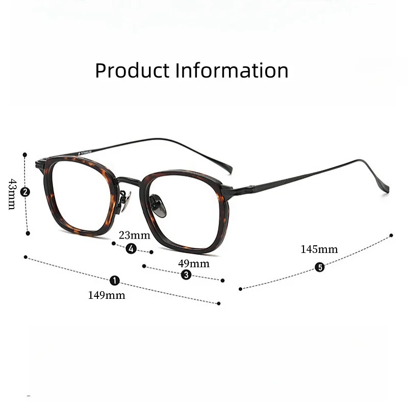 Ultra Light Titanium Eyeglass Frame Retro Square Men's Eyeglass Frame Anti Blue Light Optical Prescription Frame For Women 2123