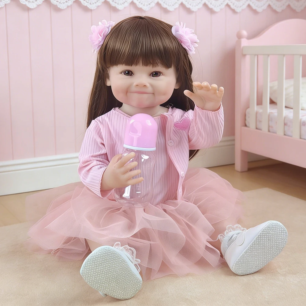 Baby Nursery Dolls - 귀여운 55cm/22인치 풀 고무 인형 세척