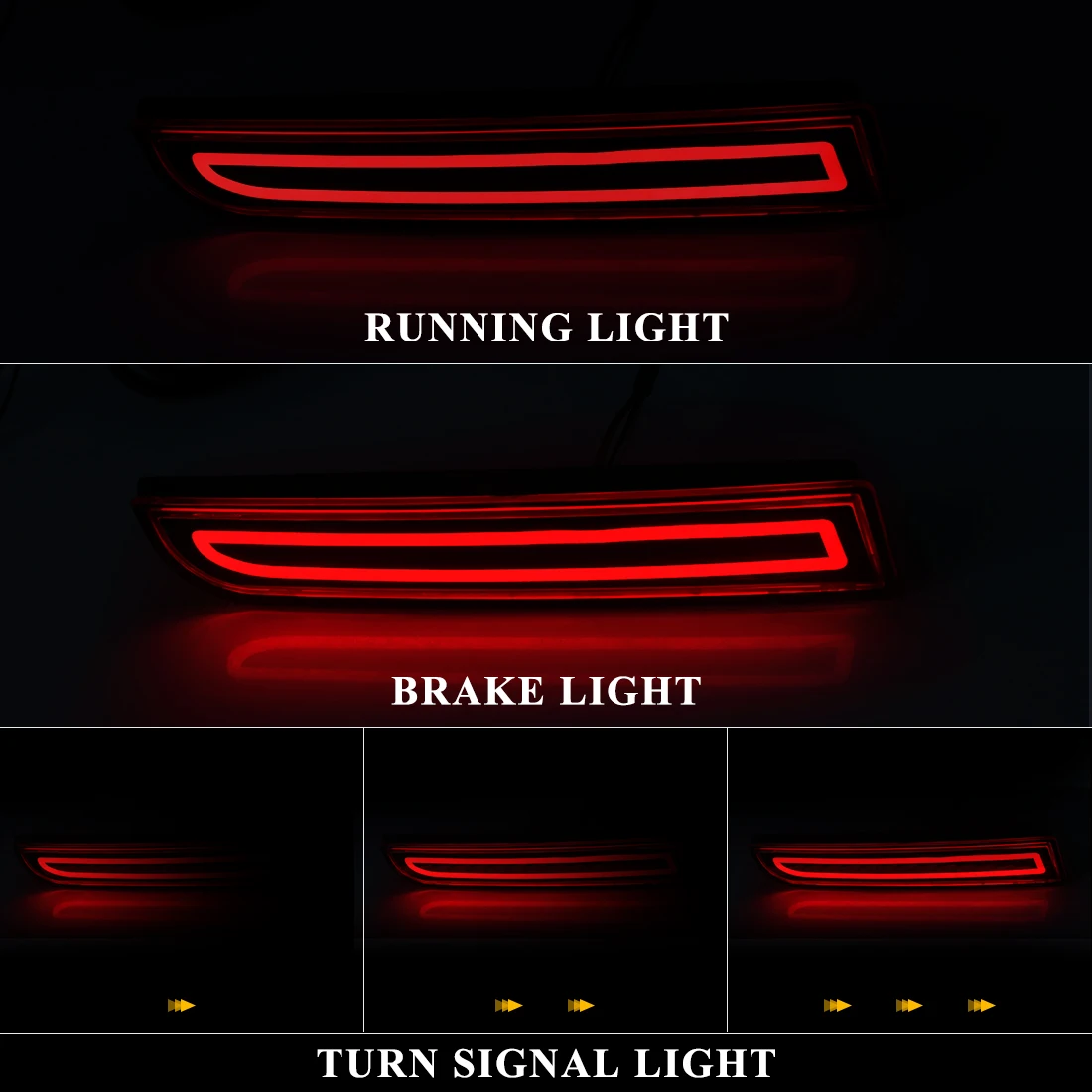 Car LED Rear Bumpe Lights For Mitsubishi Lancer Evolution X Outlander Tail Reflector Sequential Turn Signal Light Brake Lamp 12V