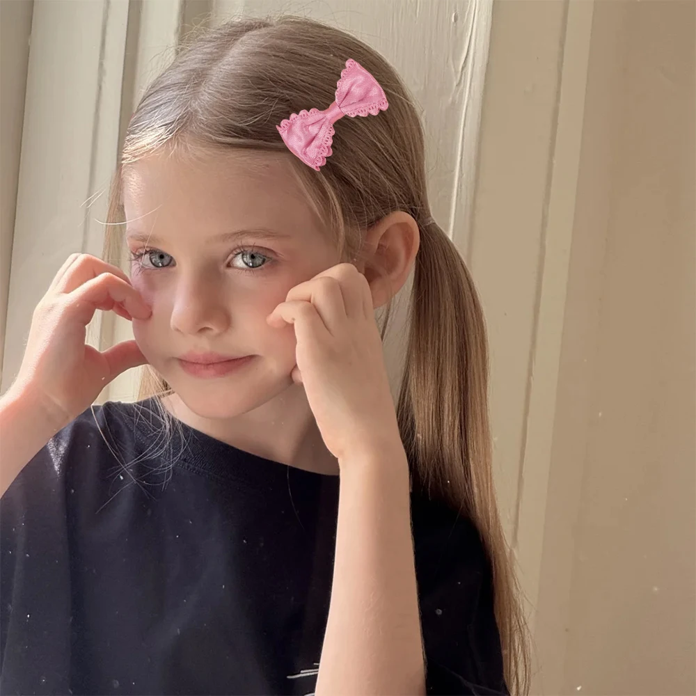 กิ๊บติดผมสีลูกกวาดสีสุก 20 ชิ้นสำหรับเด็กผู้หญิงผมหน้าม้าปิ่นปักผมริบบิ้นด้านข้างลูกไม้น่ารักกิ๊บติดผม